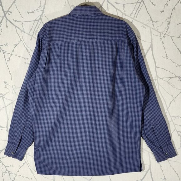 Ermenegildo Zegna Blue Micro Checks Cotton Button Front Shirt - Picture 3 of 4
